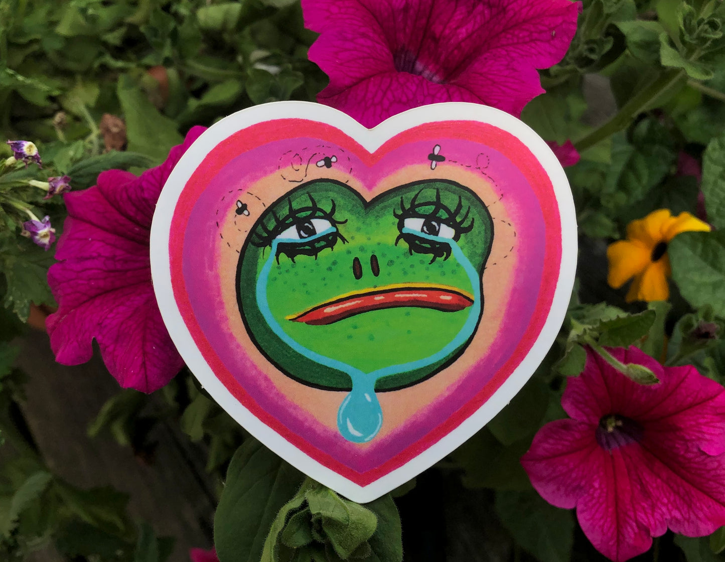 big hearted frog - sticker