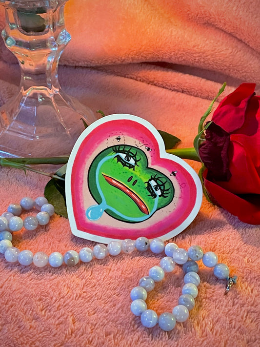 big hearted frog - sticker