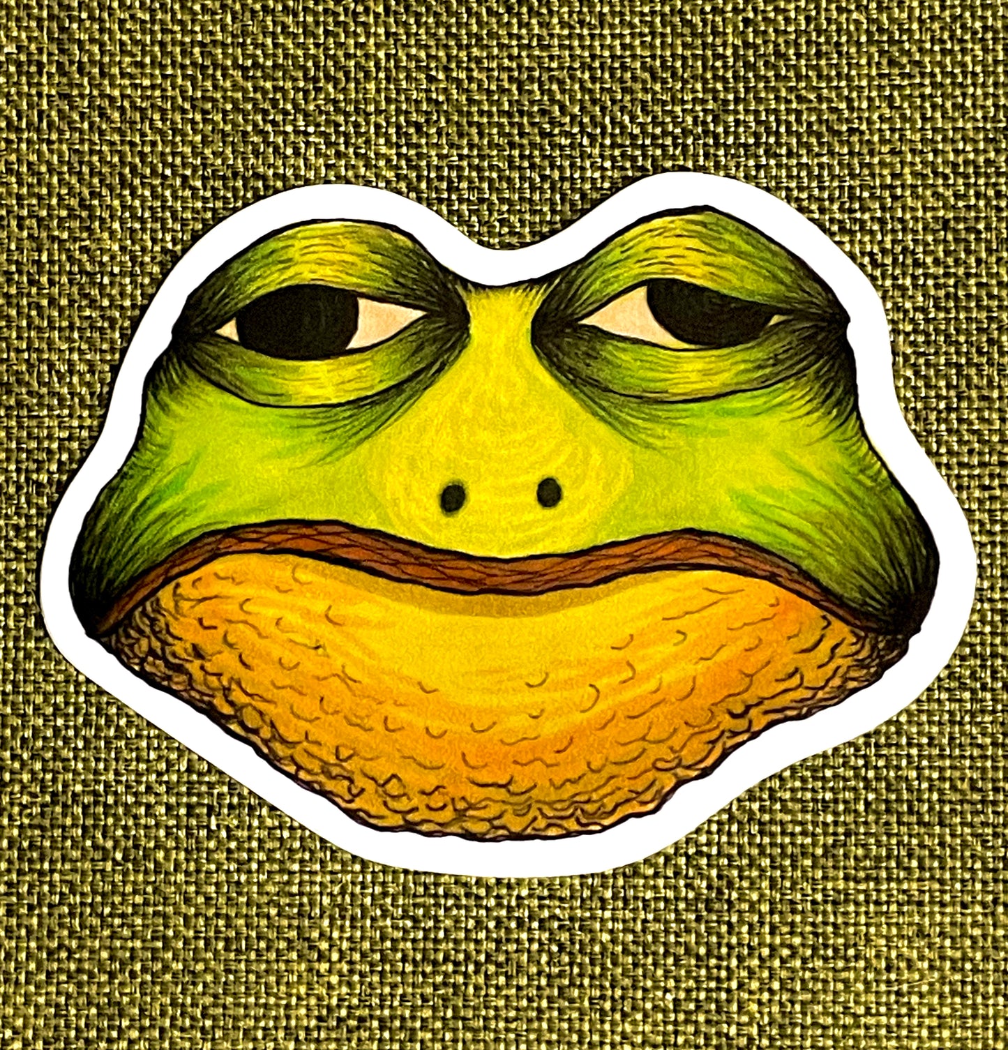 grumpy frog sticker