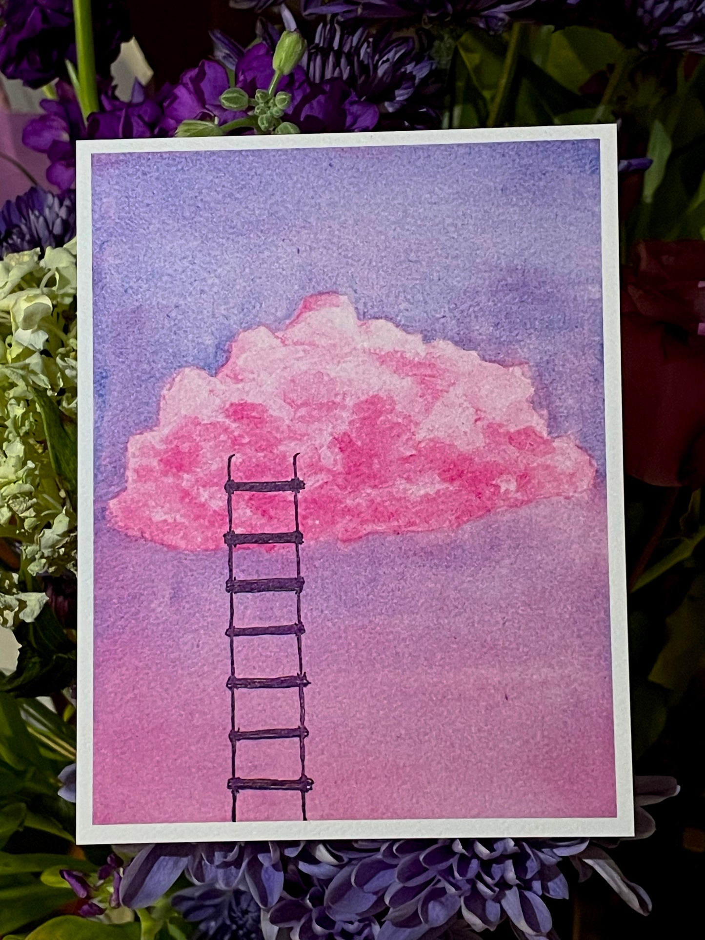 climb the sweet pink cloud - print