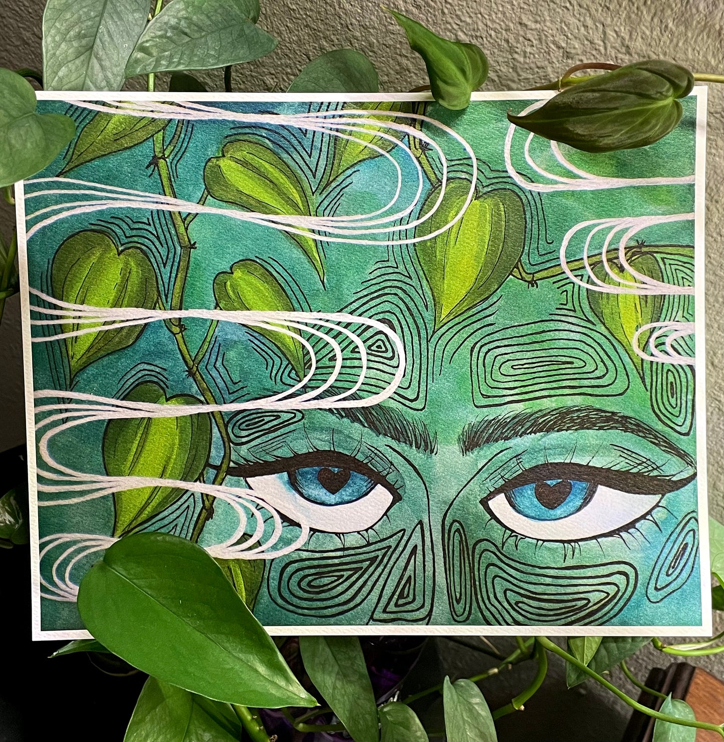 heart eyes for philodendron - print